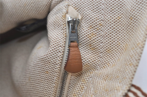 Authentic HERMES New Fourre Tout PM Hand Tote Bag Purse Canvas Beige 5871I