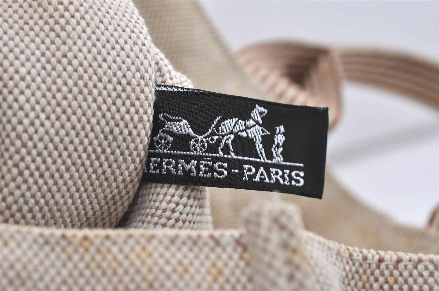 Authentic HERMES New Fourre Tout PM Hand Tote Bag Purse Canvas Beige 5871I