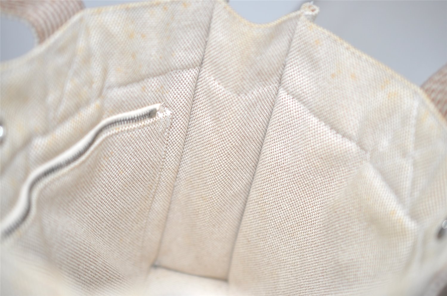 Authentic HERMES New Fourre Tout PM Hand Tote Bag Purse Canvas Beige 5871I