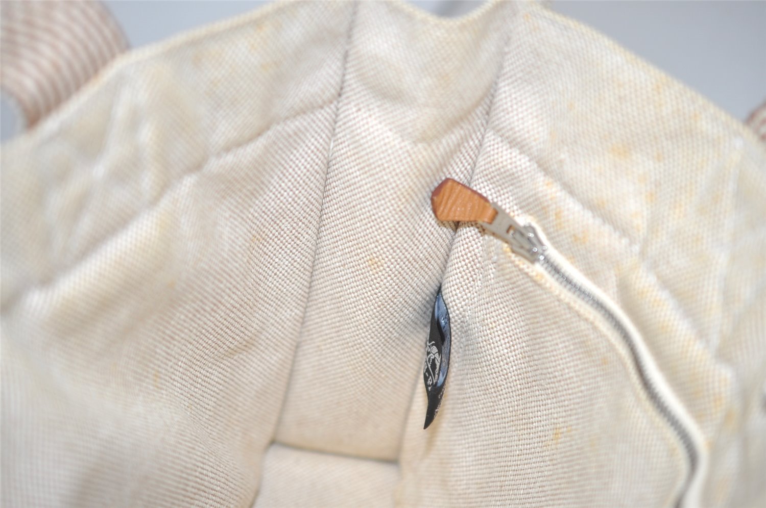 Authentic HERMES New Fourre Tout PM Hand Tote Bag Purse Canvas Beige 5871I