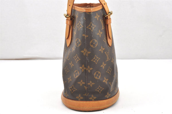 Authentic Louis Vuitton Monogram Bucket PM Shoulder Tote Bag M42238 Junk 5871K