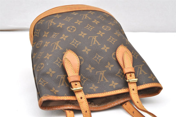 Authentic Louis Vuitton Monogram Bucket PM Shoulder Tote Bag M42238 Junk 5871K