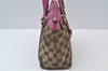 Authentic GUCCI Abbey Hand Tote Bag Purse GG Canvas Leather 141471 Brown 5872I