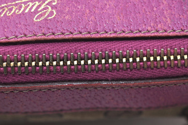 Authentic GUCCI Abbey Hand Tote Bag Purse GG Canvas Leather 141471 Brown 5872I