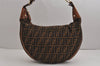 Authentic FENDI Vintage Zucca Shoulder Hand Bag Purse Canvas Leather Brown 5872J