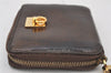 Authentic CELINE Vintage Enamel Coin Purse Pouch Brown 5872K