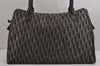 Authentic Christian Dior Trotter Boston Hand Bag Canvas Leather Black 5873J