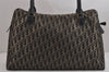 Authentic Christian Dior Trotter Boston Hand Bag Canvas Leather Black 5873J