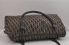 Authentic Christian Dior Trotter Boston Hand Bag Canvas Leather Black 5873J