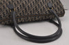 Authentic Christian Dior Trotter Boston Hand Bag Canvas Leather Black 5873J
