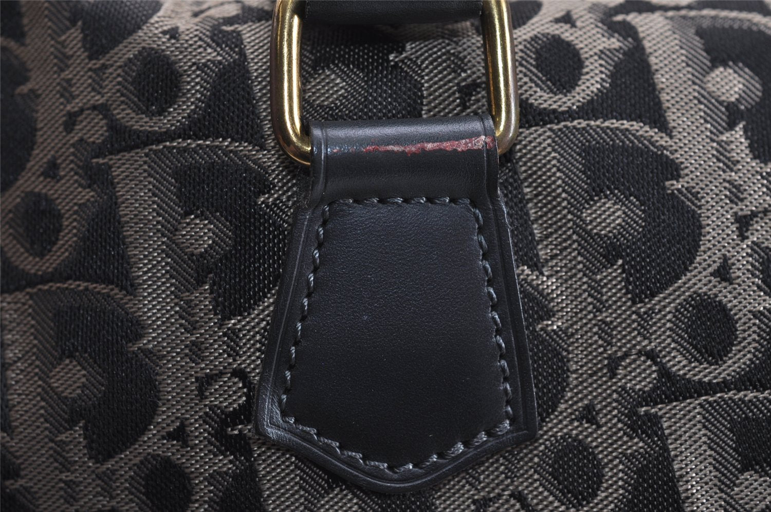 Authentic Christian Dior Trotter Boston Hand Bag Canvas Leather Black 5873J