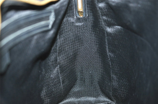 Authentic Christian Dior Trotter Boston Hand Bag Canvas Leather Black 5873J