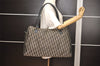 Authentic Christian Dior Trotter Boston Hand Bag Canvas Leather Black 5873J