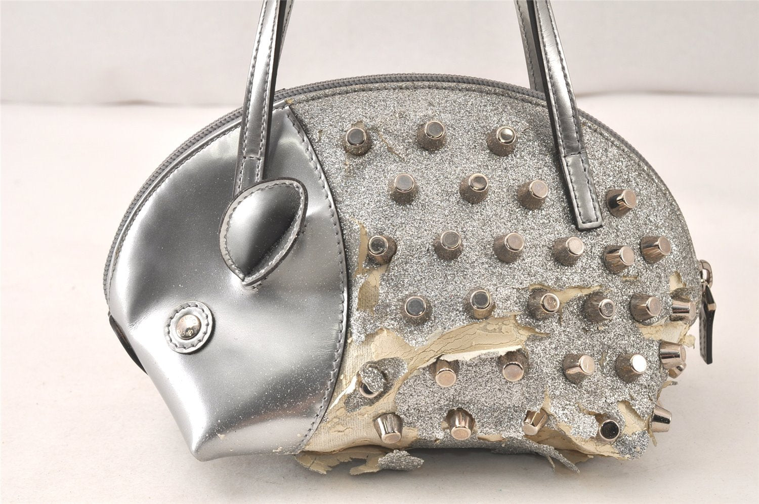 Authentic GUCCI Children's Leather Hand Bag Purse 311171 Silver Junk 5874K