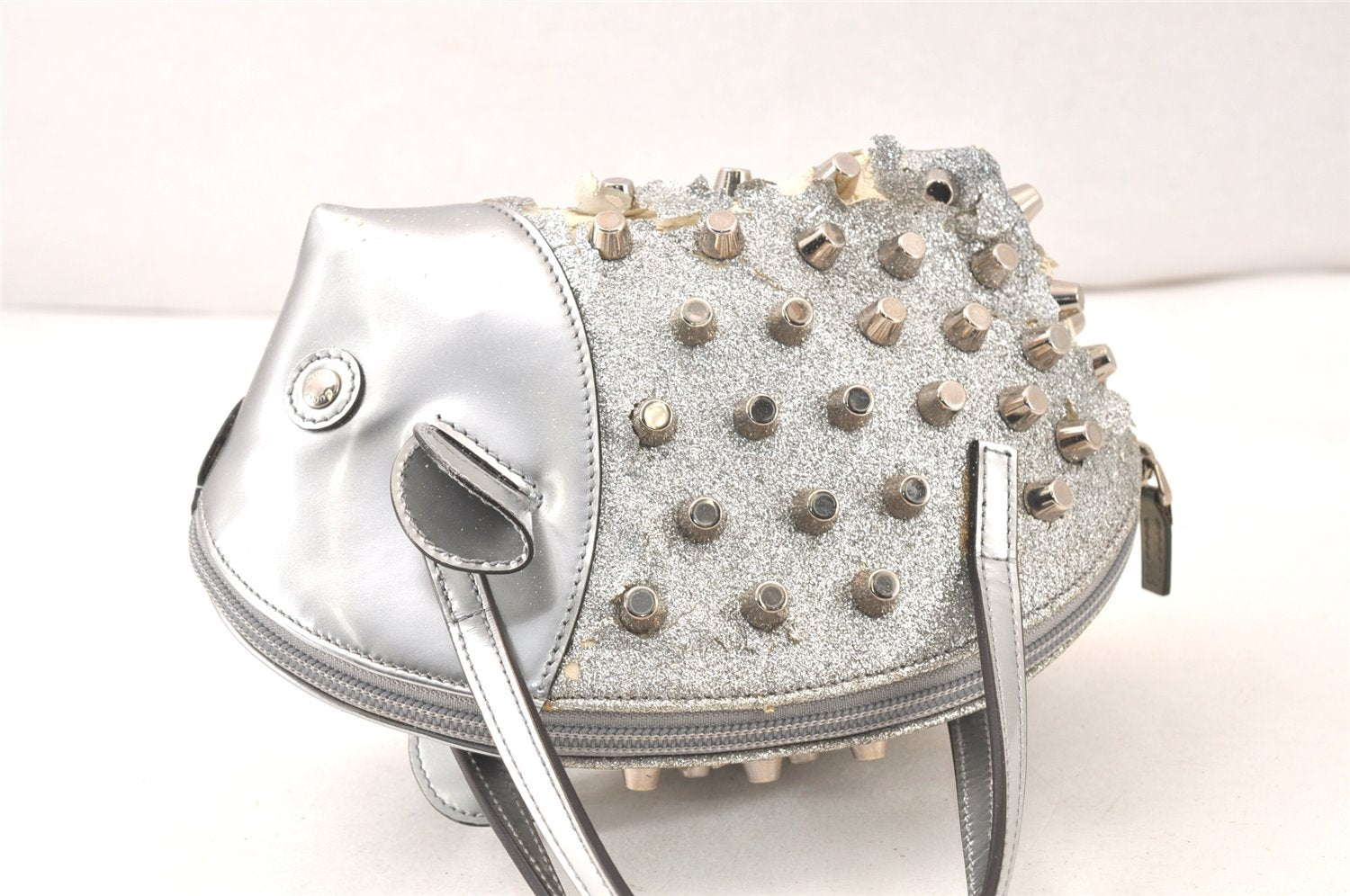 Authentic GUCCI Children's Leather Hand Bag Purse 311171 Silver Junk 5874K