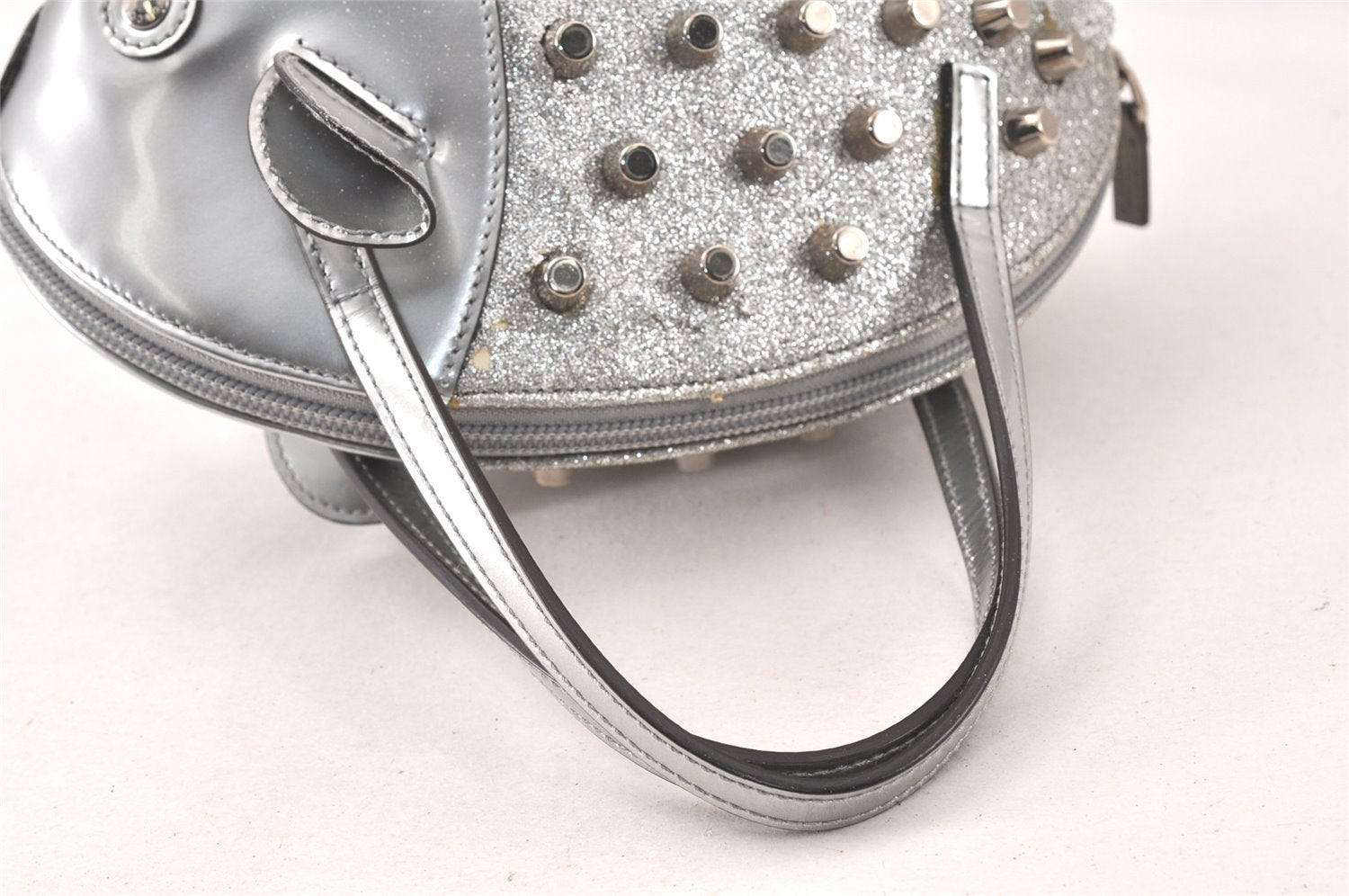 Authentic GUCCI Children's Leather Hand Bag Purse 311171 Silver Junk 5874K