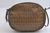 Authentic FENDI Zucchino Shoulder Cross Body Bag PVC Leather Brown Junk 5875I