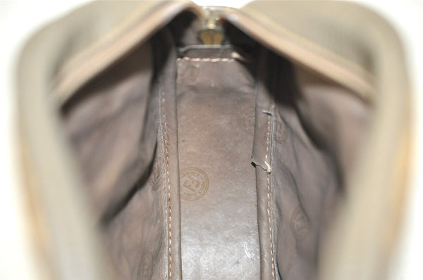 Authentic FENDI Zucchino Shoulder Cross Body Bag PVC Leather Brown Junk 5875I