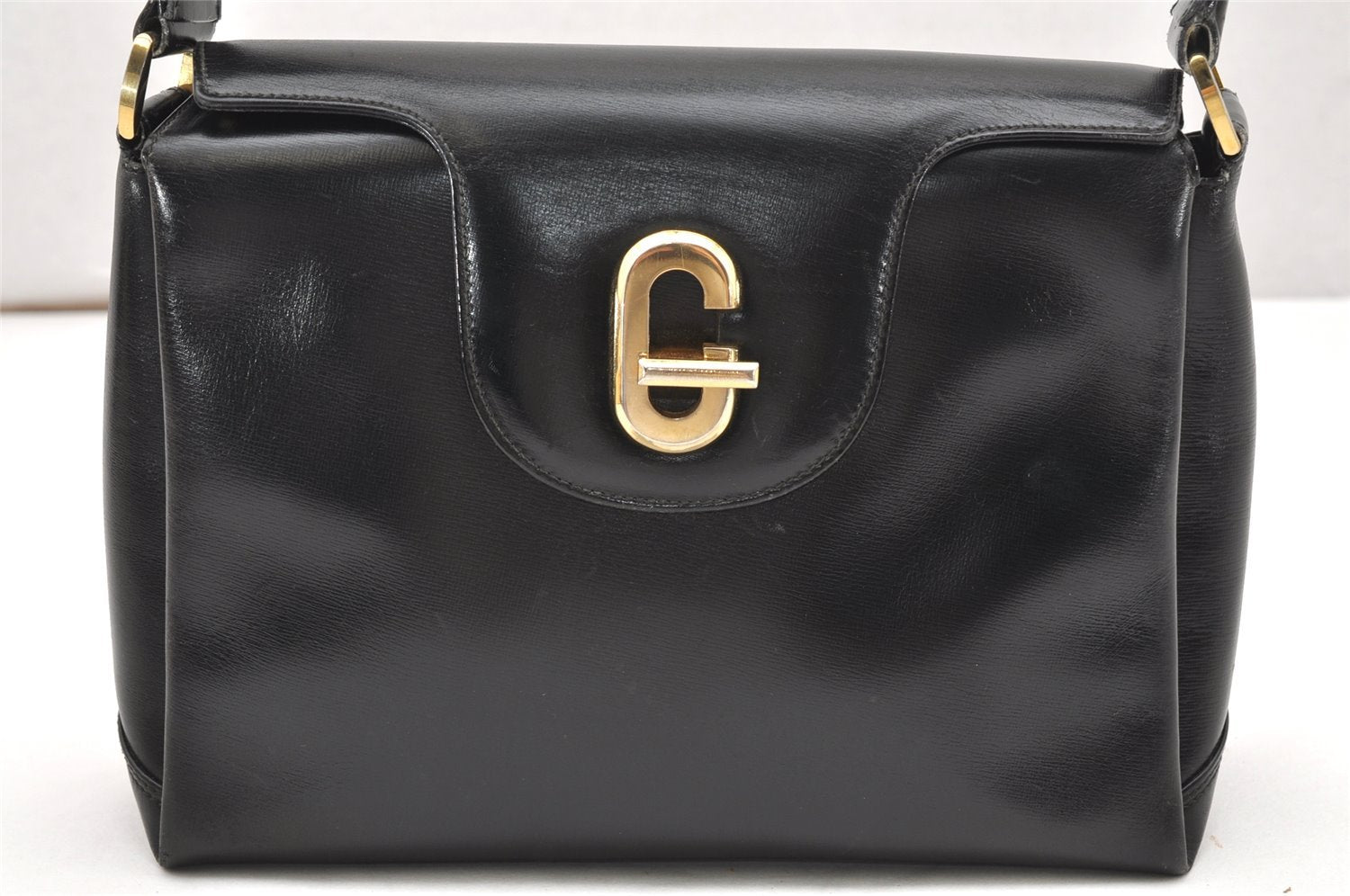 Authentic GUCCI Vintage Shoulder Hand Bag Purse Leather Black 5875K