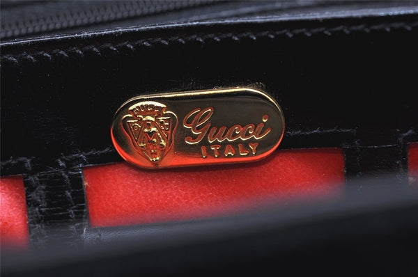 Authentic GUCCI Vintage Shoulder Hand Bag Purse Leather Black 5875K