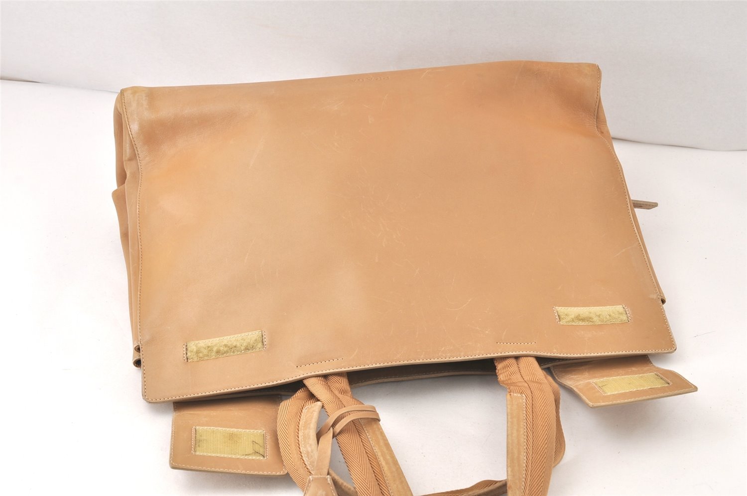 Authentic PRADA Vintage Leather Nappa Shoulder Hand Bag B8768 Beige 5876K