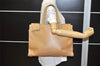 Authentic PRADA Vintage Leather Nappa Shoulder Hand Bag B8768 Beige 5876K