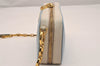 Auth PRADA Saffiano Leather Chain Wallet Shoulder Cross Bag Light Blue 5877J