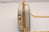 Auth PRADA Saffiano Leather Chain Wallet Shoulder Cross Bag Light Blue 5877J