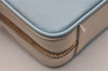 Auth PRADA Saffiano Leather Chain Wallet Shoulder Cross Bag Light Blue 5877J