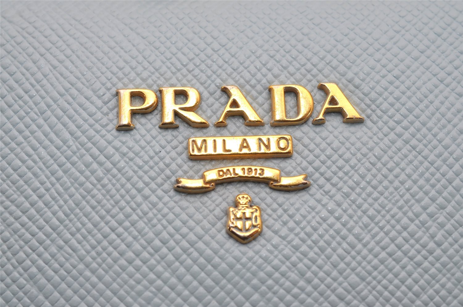 Auth PRADA Saffiano Leather Chain Wallet Shoulder Cross Bag Light Blue 5877J