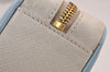 Auth PRADA Saffiano Leather Chain Wallet Shoulder Cross Bag Light Blue 5877J