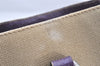 Authentic PRADA Vintage Canvas Leather Tote Hand Bag Beige Purple 5878K