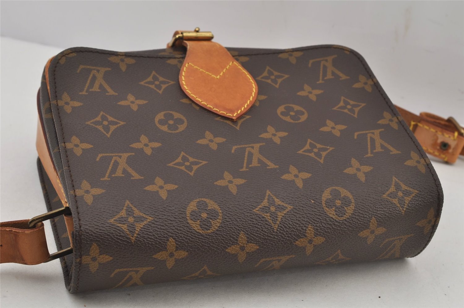 Authentic Louis Vuitton Monogram Cartouchiere MM M51253 Shoulder Bag Junk 5879J