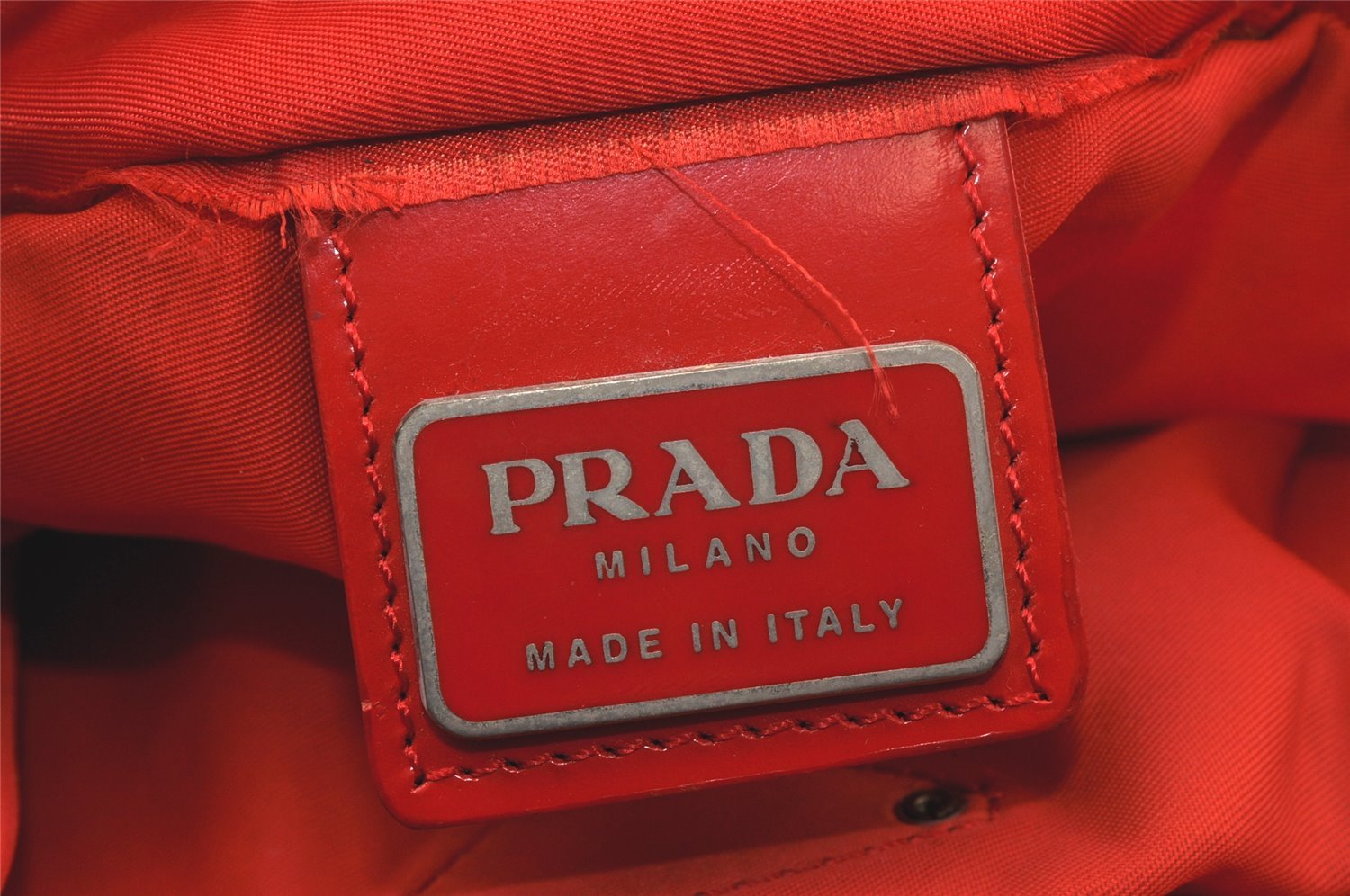 Authentic PRADA Nylon Tessuto Leather Shoulder Cross Body Bag Purse Red 5879K