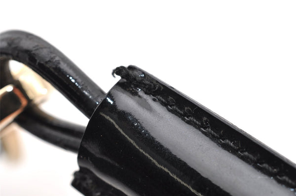 Authentic GUCCI Shoulder Hand Bag Purse GG Canvas Enamel 0014158 Black 5880I