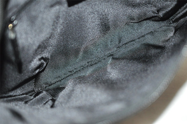 Authentic GUCCI Shoulder Hand Bag Purse GG Canvas Enamel 0014158 Black 5880I