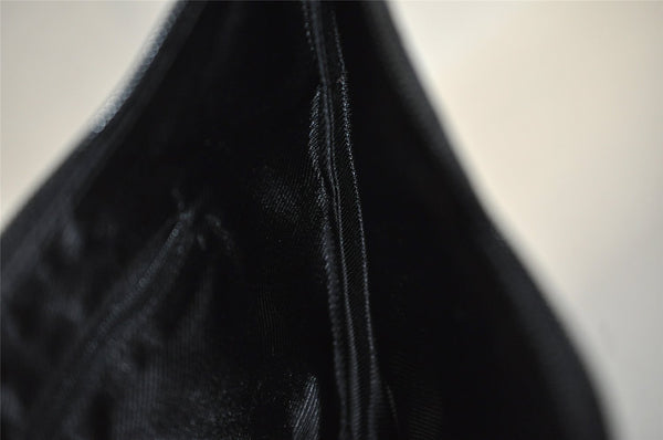 Authentic GUCCI Shoulder Hand Bag Purse GG Canvas Enamel 0014158 Black 5880I