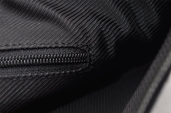 Authentic GUCCI Shoulder Hand Bag Purse GG Canvas Enamel 0014158 Black 5880I