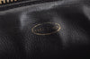 Authentic CHANEL Calf Skin Bicolore Vanity Hand Bag Purse Black CC Logo 5880J