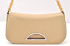 Authentic Christian Dior Maris Pearl Shoulder Hand Bag Nylon Leather Beige 5880K