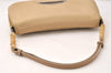 Authentic Christian Dior Maris Pearl Shoulder Hand Bag Nylon Leather Beige 5880K