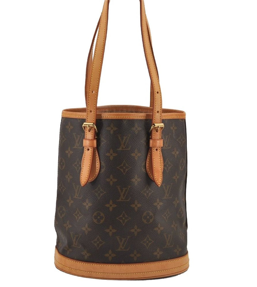 Authentic Louis Vuitton Monogram Bucket PM Shoulder Tote Bag M42238 Junk 5881J