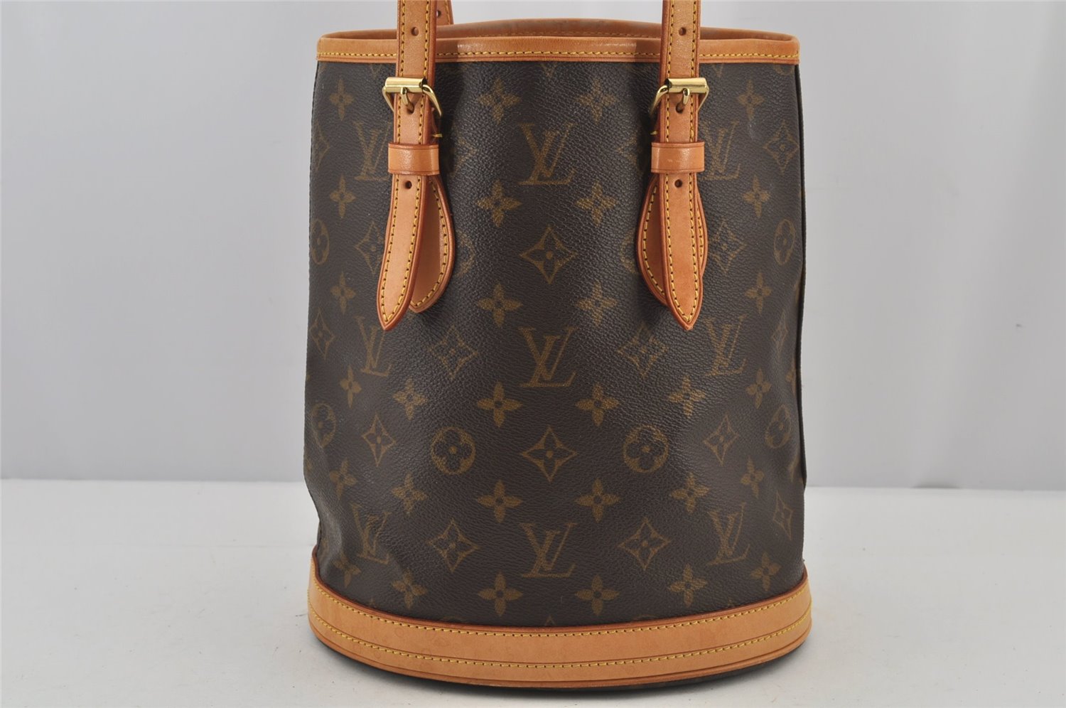 Authentic Louis Vuitton Monogram Bucket PM Shoulder Tote Bag M42238 Junk 5881J