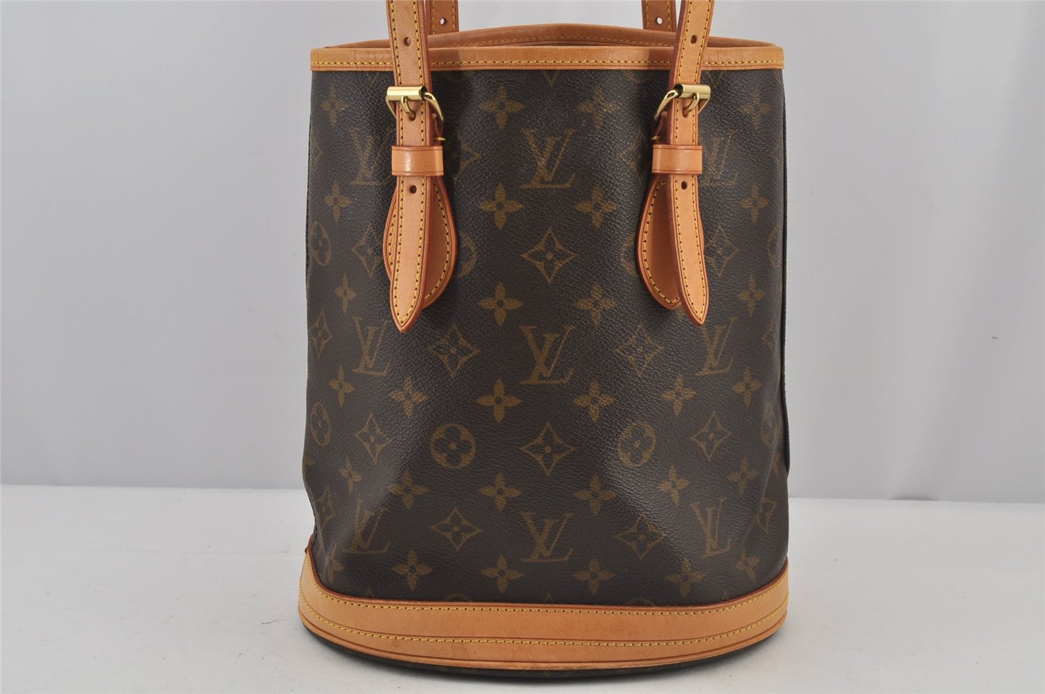 Authentic Louis Vuitton Monogram Bucket PM Shoulder Tote Bag M42238 Junk 5881J