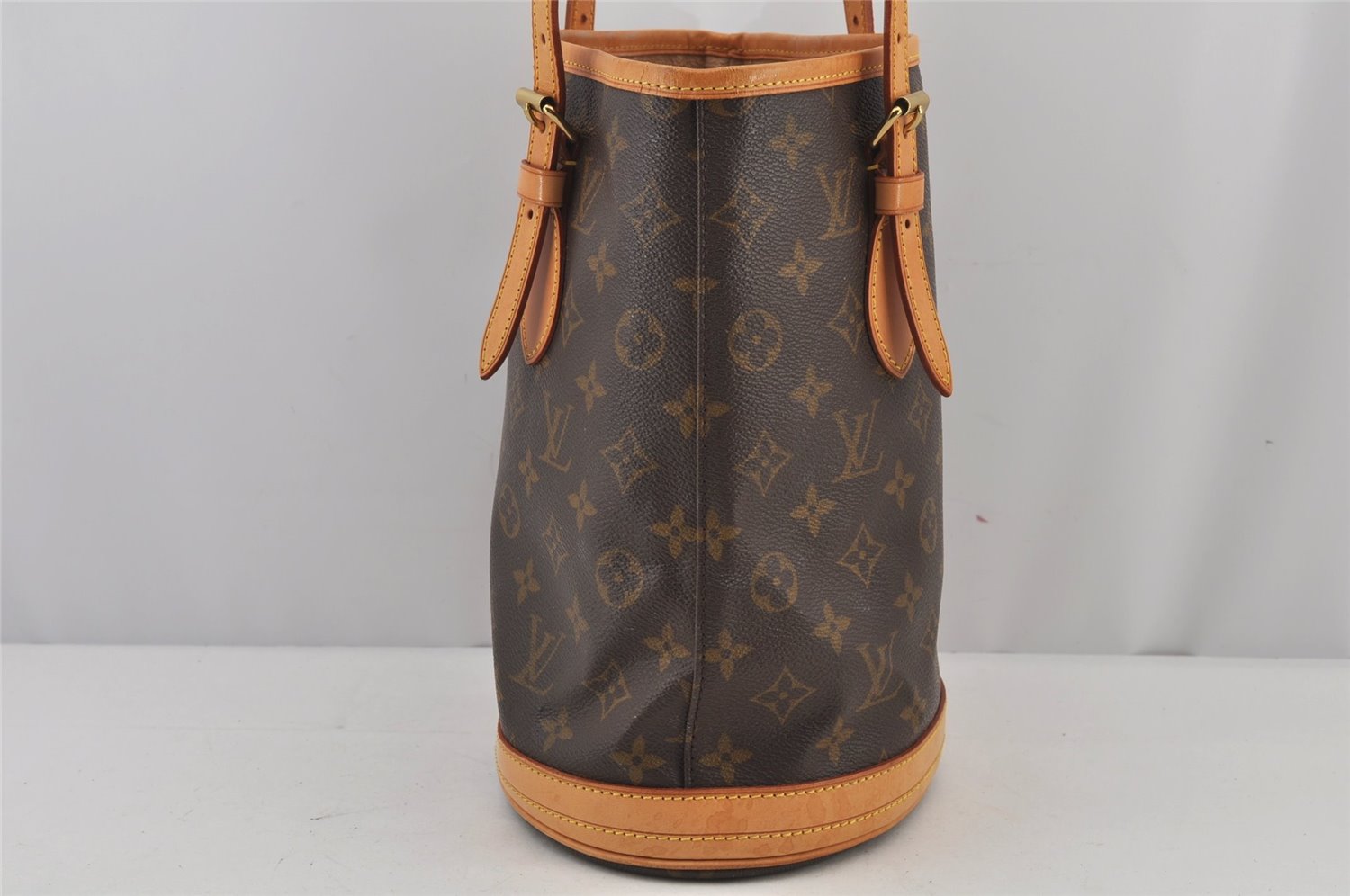 Authentic Louis Vuitton Monogram Bucket PM Shoulder Tote Bag M42238 Junk 5881J