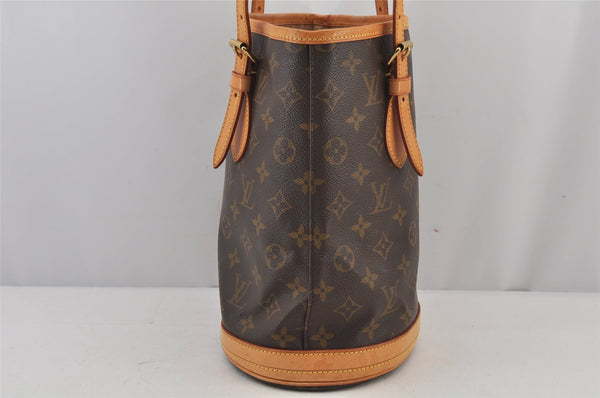 Authentic Louis Vuitton Monogram Bucket PM Shoulder Tote Bag M42238 Junk 5881J