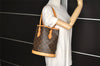 Authentic Louis Vuitton Monogram Bucket PM Shoulder Tote Bag M42238 Junk 5881J