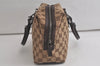 Authentic GUCCI Hand Boston Bag Purse GG Canvas Leather 113009 Brown 5881K
