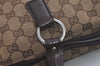 Authentic GUCCI Hand Boston Bag Purse GG Canvas Leather 113009 Brown 5881K