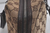 Authentic GUCCI Hand Boston Bag Purse GG Canvas Leather 113009 Brown 5881K